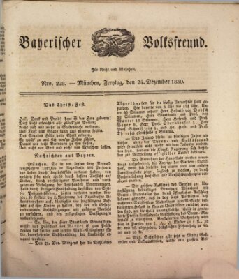 Der bayerische Volksfreund Freitag 24. Dezember 1830