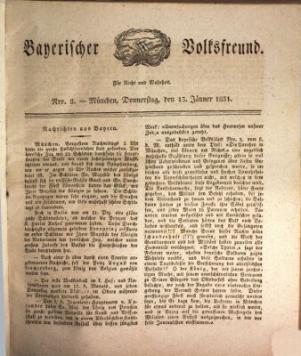 Der bayerische Volksfreund Donnerstag 13. Januar 1831