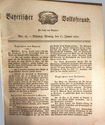 Der bayerische Volksfreund Montag 17. Januar 1831