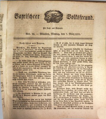 Der bayerische Volksfreund Montag 7. März 1831