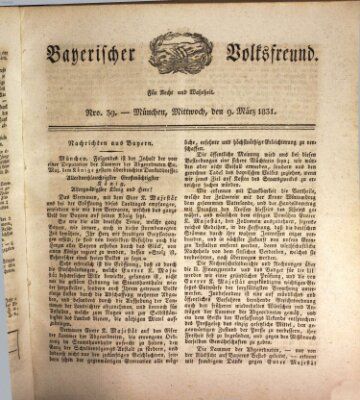 Der bayerische Volksfreund Mittwoch 9. März 1831