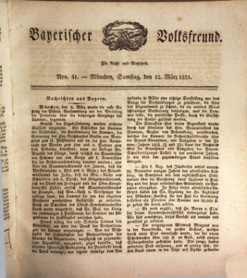 Der bayerische Volksfreund Samstag 12. März 1831