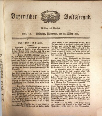 Der bayerische Volksfreund Mittwoch 23. März 1831