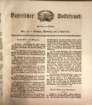 Der bayerische Volksfreund Mittwoch 6. April 1831