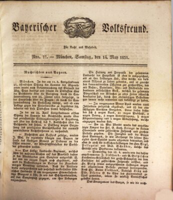 Der bayerische Volksfreund Samstag 14. Mai 1831