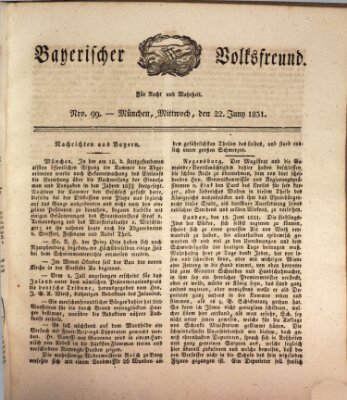 Der bayerische Volksfreund Mittwoch 22. Juni 1831