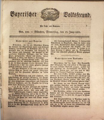 Der bayerische Volksfreund Donnerstag 23. Juni 1831