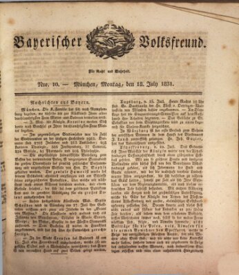 Der bayerische Volksfreund Montag 18. Juli 1831