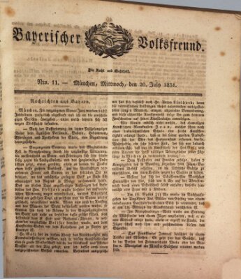 Der bayerische Volksfreund Mittwoch 20. Juli 1831