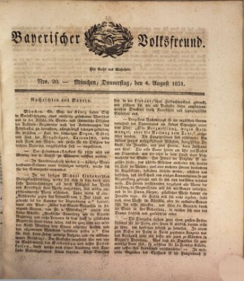 Der bayerische Volksfreund Donnerstag 4. August 1831