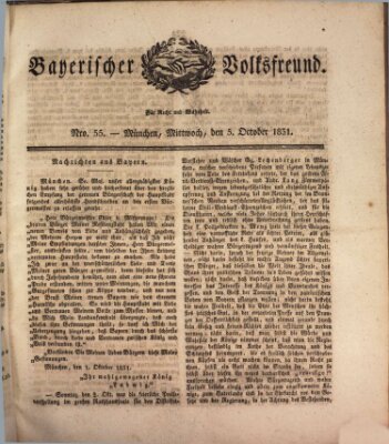 Der bayerische Volksfreund Mittwoch 5. Oktober 1831