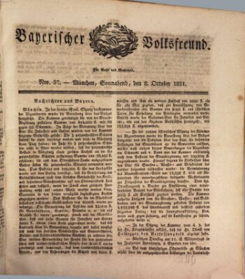 Der bayerische Volksfreund Samstag 8. Oktober 1831