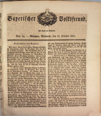 Der bayerische Volksfreund Mittwoch 12. Oktober 1831