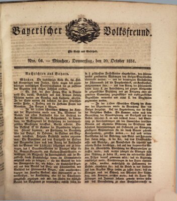 Der bayerische Volksfreund Donnerstag 20. Oktober 1831