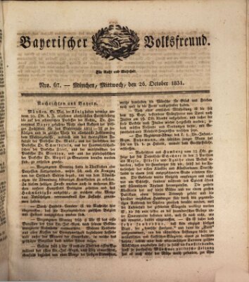 Der bayerische Volksfreund Mittwoch 26. Oktober 1831