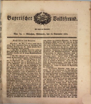 Der bayerische Volksfreund Mittwoch 16. November 1831