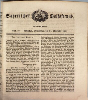 Der bayerische Volksfreund Donnerstag 24. November 1831