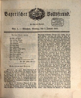 Der bayerische Volksfreund Montag 2. Januar 1832