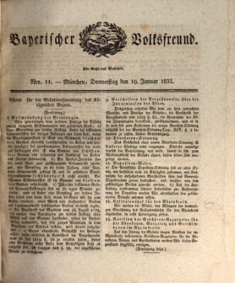 Der bayerische Volksfreund Donnerstag 19. Januar 1832