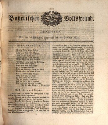 Der bayerische Volksfreund Montag 20. Februar 1832