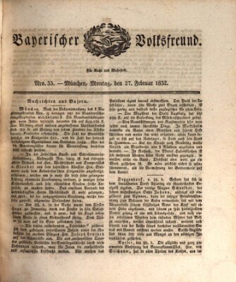 Der bayerische Volksfreund Montag 27. Februar 1832