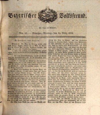 Der bayerische Volksfreund Montag 19. März 1832