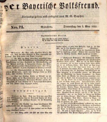 Der bayerische Volksfreund Donnerstag 3. Mai 1832