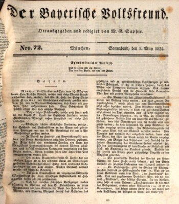 Der bayerische Volksfreund Samstag 5. Mai 1832