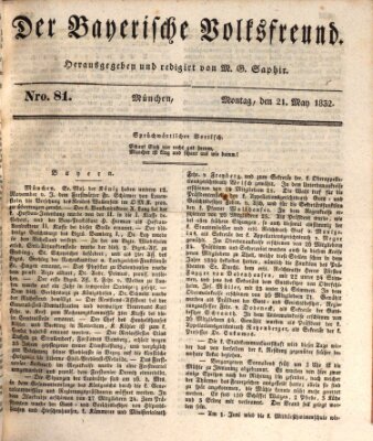 Der bayerische Volksfreund Montag 21. Mai 1832