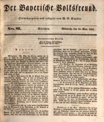 Der bayerische Volksfreund Mittwoch 30. Mai 1832