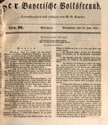 Der bayerische Volksfreund Samstag 16. Juni 1832