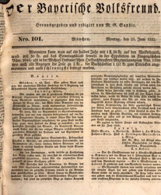 Der bayerische Volksfreund Montag 25. Juni 1832