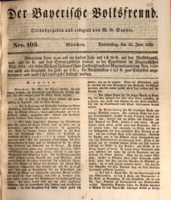 Der bayerische Volksfreund Donnerstag 28. Juni 1832