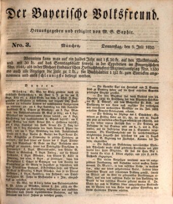 Der bayerische Volksfreund Donnerstag 5. Juli 1832