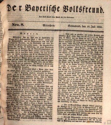 Der bayerische Volksfreund Samstag 14. Juli 1832