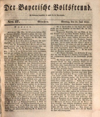 Der bayerische Volksfreund Montag 30. Juli 1832