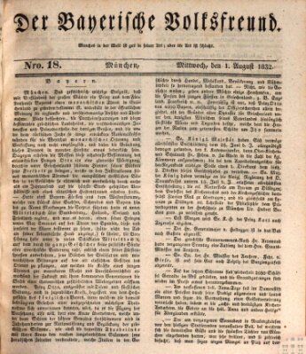 Der bayerische Volksfreund Mittwoch 1. August 1832