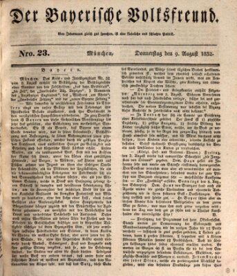 Der bayerische Volksfreund Donnerstag 9. August 1832