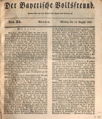 Der bayerische Volksfreund Montag 13. August 1832