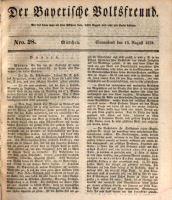 Der bayerische Volksfreund Samstag 18. August 1832