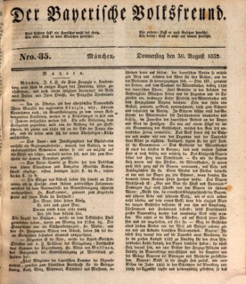 Der bayerische Volksfreund Donnerstag 30. August 1832