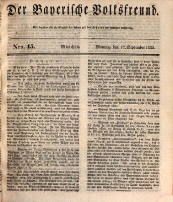 Der bayerische Volksfreund Montag 17. September 1832