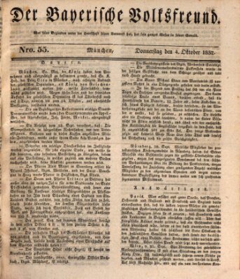 Der bayerische Volksfreund Donnerstag 4. Oktober 1832