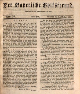 Der bayerische Volksfreund Montag 8. Oktober 1832