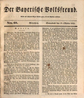 Der bayerische Volksfreund Samstag 27. Oktober 1832