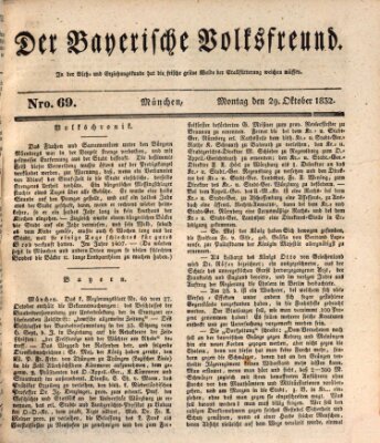 Der bayerische Volksfreund Montag 29. Oktober 1832