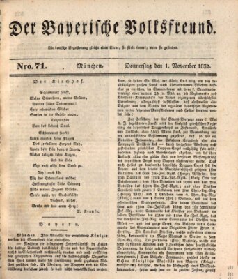 Der bayerische Volksfreund Donnerstag 1. November 1832