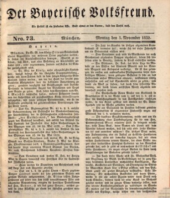 Der bayerische Volksfreund Montag 5. November 1832