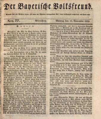 Der bayerische Volksfreund Montag 12. November 1832