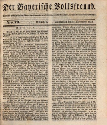 Der bayerische Volksfreund Donnerstag 15. November 1832